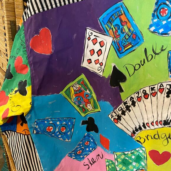 Vintage LRW Designs Atlanta Handpainted Card Game Shirt | 80s Artwear unique - Picture 9 of 9